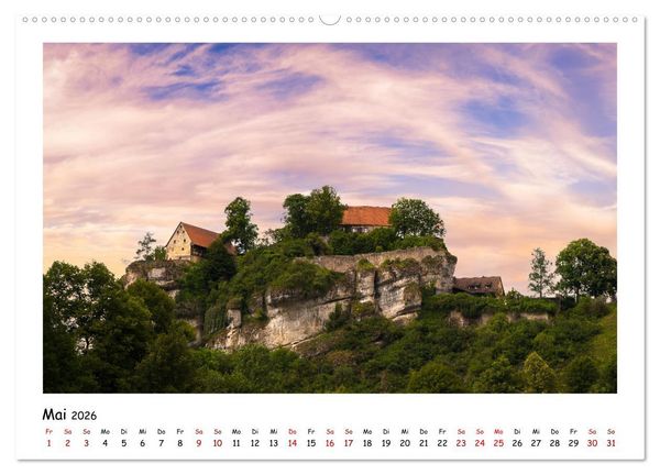 Produktbild: Fr&auml;nkische Schweiz - Sehensw&uuml;rdigkeiten der Berg- und H&uuml;gellandschaft (hochwertiger Premium Wandkalender 2026 DIN A2 quer), Kunstdruck in Hochglanz
