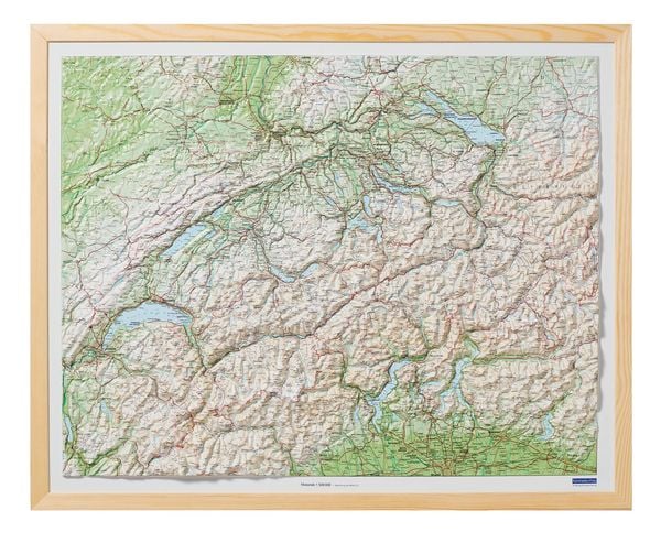 Produktbild: Kunststoffrelief Schweiz/Holzrahmen