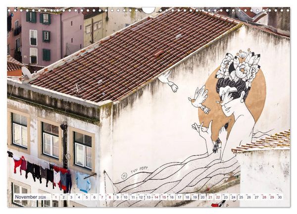 Produktbild: LISSABON GRAFFITI (Wandkalender 2026 DIN A3 quer), CALVENDO Monatskalender