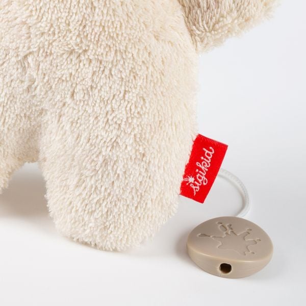 Produktbild: Sigikid 31275 - Mini Spieluhr Hase wei&szlig;, 19 cm, (mit 1 von 5 Kinderliedern - nicht vorab w&auml;hlbar!), Baumwollfrottee, Farmhouse Family