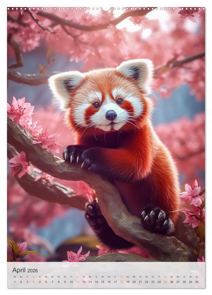 Produktbild: Lustige rote Panda (Wandkalender 2026 DIN A2 hoch), CALVENDO Monatskalender
