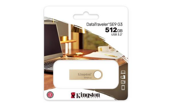 Produktbild: Kingston DataTraveler SE9 G3 USB-Stick Retail 512GB Gold DTSE9G3/512GB USB-A (USB 3.2 Gen 1)