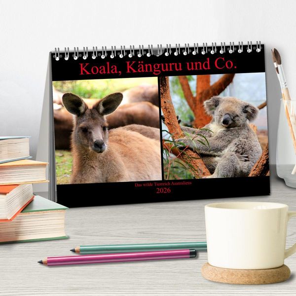 Produktbild: Koala, K&auml;nguru und Co. &ndash; Das wilde Tierreich Australiens (Tischkalender 2026 DIN A5 quer), CALVENDO Monatskalender