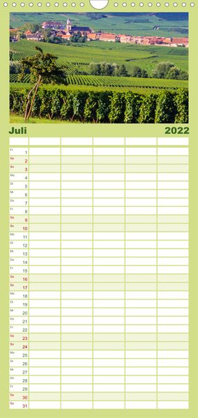 Produktbild: Familienplaner E L S A S S Impressionen (Wandkalender 2022 , 21 cm x 45 cm, hoch)