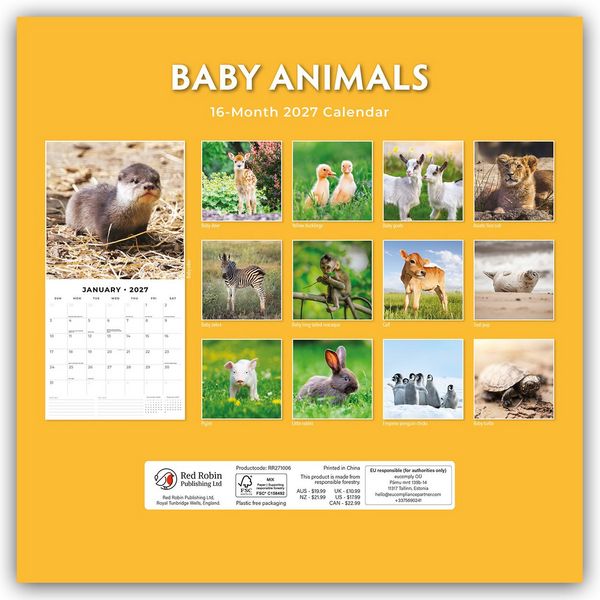Produktbild: Baby Animals &ndash; Tierkinder &ndash; Tierbabys 2027 &ndash; 16-Monatskalender