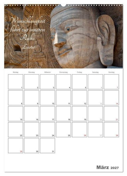 Produktbild: Harmonie und Freude Buddhistische Weisheiten 2027 (Wandkalender 2027 DIN A2 hoch), CALVENDO Monatskalender