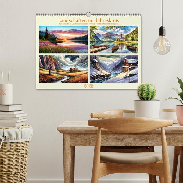 Produktbild: Landschaften im Jahreskreis (Wandkalender 2026 DIN A3 quer), CALVENDO Monatskalender