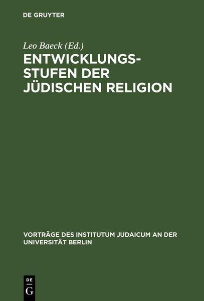 Produktbild: Entwicklungsstufen der j&uuml;dischen Religion