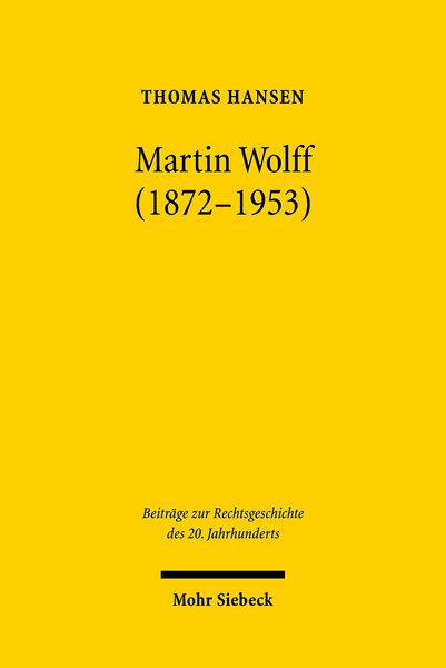 Produktbild: Martin Wolff (1872-1953)