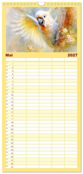 Produktbild: Familienplaner 2027 - Kakadus. Papageien an Australiens K&uuml;ste mit 5 Spalten (Wandkalender, 21 x 45 cm) CALVENDO