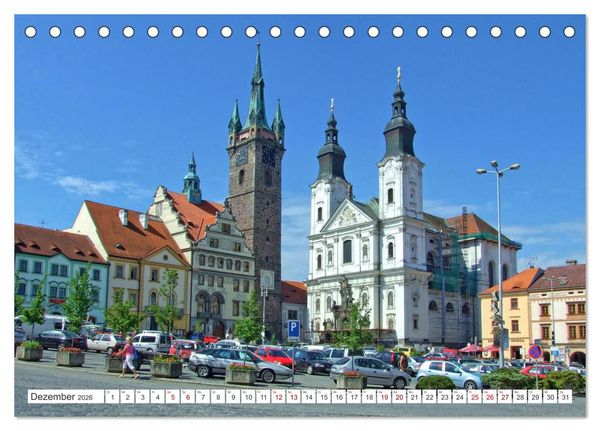 Produktbild: Visit Pilsen & Klatovy - Zwei b&ouml;hmische St&auml;dte - Ein perfekter Urlaubstag (Tischkalender 2026 DIN A5 quer), CALVENDO Monatskalender