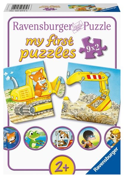 Puzzle Ravensburger Tierische Baustelle 9 X 2 Teile