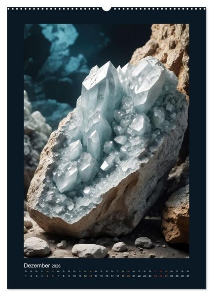 Produktbild: Fantastische Mineralien - Geheimnisvolle Sch&auml;tze (Wandkalender 2026 DIN A2 hoch), CALVENDO Monatskalender
