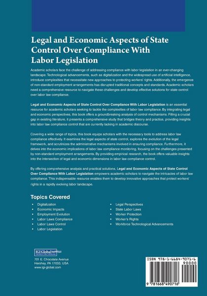 Produktbild: Legal and Economic Aspects of State Control Over Compliance With Labor Legislation