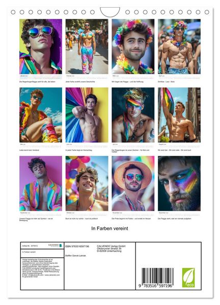 Produktbild: In Farben vereint (Wandkalender 2026 DIN A4 hoch), CALVENDO Monatskalender