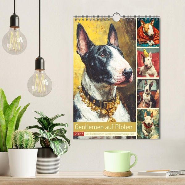 Produktbild: Gentlemen auf Pfoten. Der Bullterrier im k&uuml;nstlerischen Vintage-Stil (Wandkalender 2027 DIN A4 hoch), CALVENDO Monatskalender