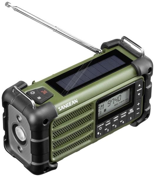 Produktbild: Sangean MMR-99 FM Green Outdoorradio UKW, MW Notfallradio, Bluetooth&reg; Solarpanel, spritzwassergesch&uuml;tzt, staubdicht Gr&uuml;n