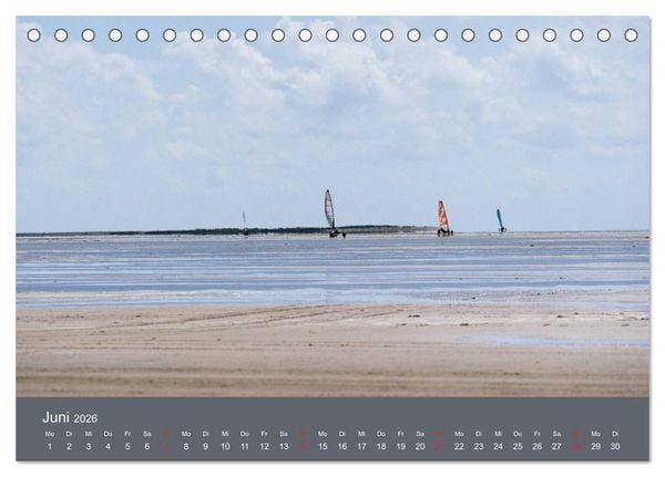 Produktbild: R&ouml;m&ouml; - Wasser, Wind und endloser Strand (Tischkalender 2026 DIN A5 quer), CALVENDO Monatskalender