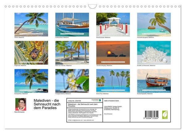 Produktbild: Malediven - die Sehnsucht nach dem Paradies (Wandkalender 2027 DIN A3 quer), CALVENDO Monatskalender