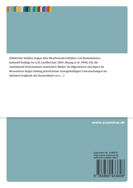 Produktbild: Beschwerdeverhalten im interkulturellen Vergleich: Eine empirische Analyse am Beispiel deutscher und japanischer Konsumenten