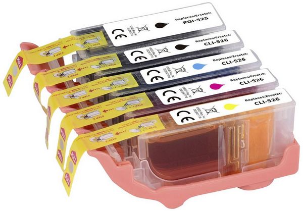 Produktbild: Renkforce Druckerpatrone ersetzt Canon PGI-525PGBK, CLI-526BK, CLI-526C, CLI-526M, CLI-526Y Kompatibel Kombi-Pack Schwarz, Photo