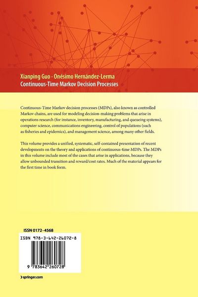 Produktbild: Continuous-Time Markov Decision Processes
