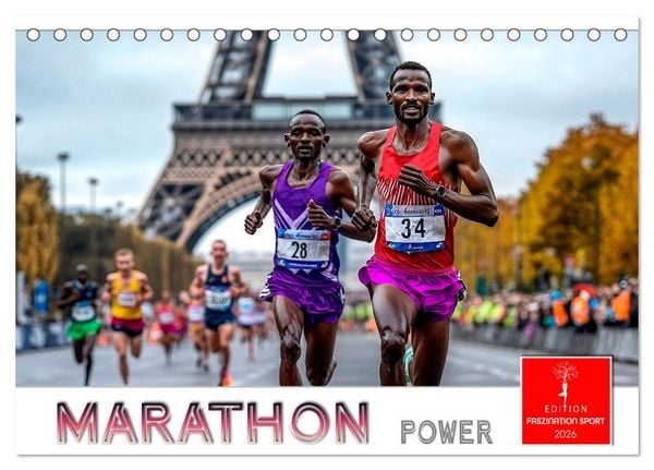 Produktbild: Marathon Power (Tischkalender 2026 DIN A5 quer), CALVENDO Monatskalender