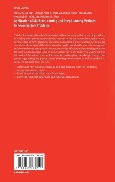 Produktbild: Application of Machine Learning and Deep Learning Methods to Power System Problems
