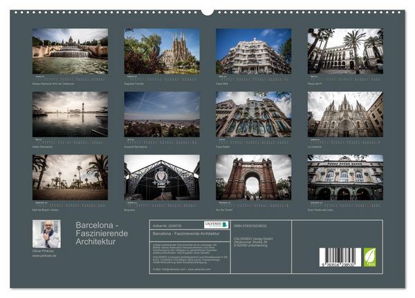 Produktbild: Barcelona - Faszinierende Architektur (hochwertiger Premium Wandkalender 2026 DIN A2 quer), Kunstdruck in Hochglanz