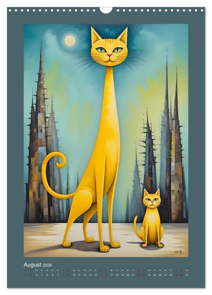 Produktbild: Buntes Katzenvolk (Wandkalender 2026 DIN A3 hoch), CALVENDO Monatskalender