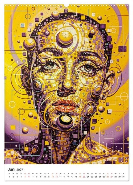 Produktbild: Abstracts - Fragmente der Zeit - Auf der Suche nach Menschlichkeit im Datenstrom (hochwertiger Premium Wandkalender 2027 DIN A2 hoch), Kunstdruck in Hochglanz