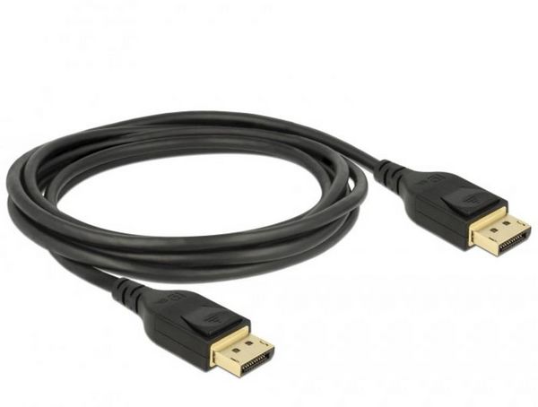 Produktbild: Delock DisplayPort Anschlusskabel DisplayPort Stecker 2m Schwarz 85660 vergoldete Steckkontakte, verdrillt, dreifach geschirmt