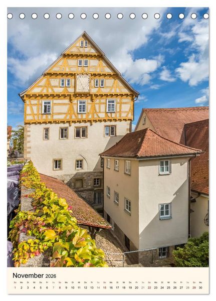 Produktbild: T&Uuml;BINGEN UND BLAUBEUREN Historische Schw&auml;bische Alb (Tischkalender 2026 DIN A5 hoch), CALVENDO Monatskalender