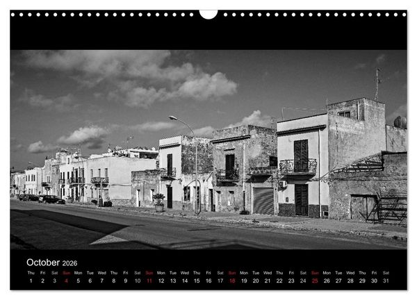 Produktbild: Black and White Sicily (Wall Calendar 2026 DIN A3 landscape), CALVENDO 12 Month Wall Calendar