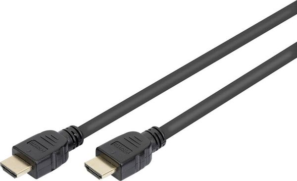 Digitus HDMI Anschlusskabel HDMI-A Stecker, HDMI-A Stecker 3.00m Schwarz AK-330124-030-S 8K UHD, vergoldete Steckkontakt