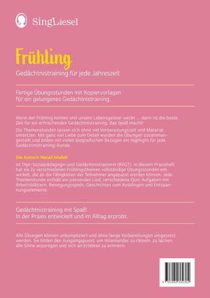 Produktbild: Ged&auml;chtnistraining Senioren - Ged&auml;chtnistraining f&uuml;r jede Jahreszeit: Fr&uuml;hling. Spielerisches Ged&auml;chtnistraining f&uuml;r Senioren. Auch mit Demenz.