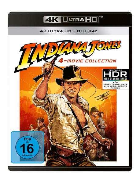 Produktbild: Indiana Jones 1-4 (4x 4K Ultra HD + 4x Blu-ray 2D)