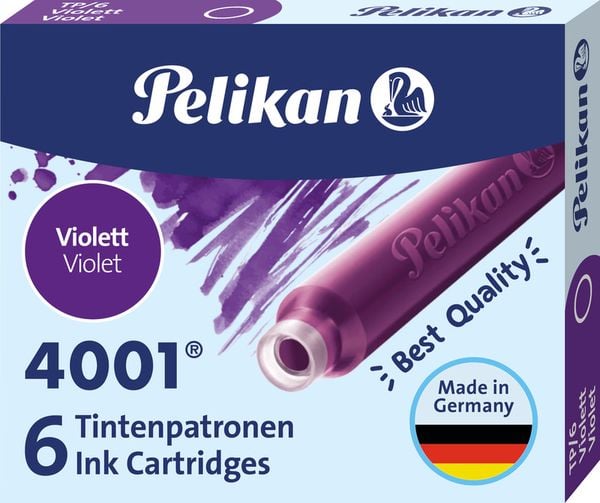 Pelikan Tintenpatronen 4001® 6er Set  Standard-Patronen, Violett