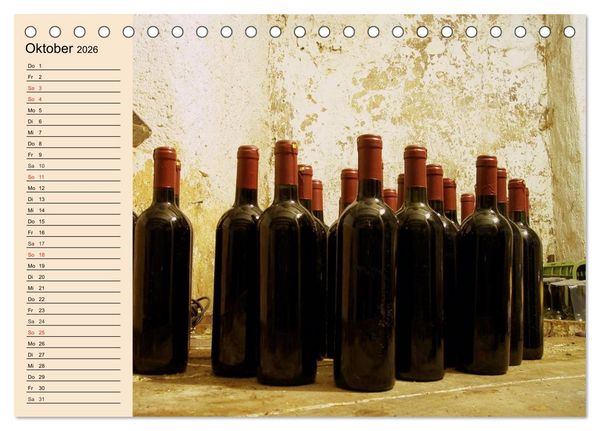 Produktbild: Weinanbau. Von der Traube zum Wein (Tischkalender 2026 DIN A5 quer), CALVENDO Monatskalender