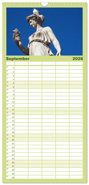 Produktbild: Familienplaner 2026 - In Liebe Dein Rom mit 5 Spalten (Wandkalender, 21 x 45 cm) CALVENDO