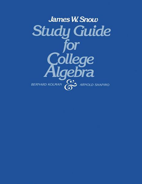 Produktbild: Study Guide for College Algebra