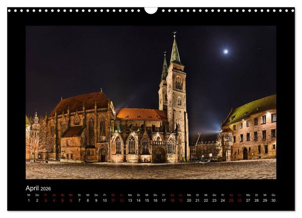 Produktbild: N&uuml;rnberg - Die Altstadt bei Nacht (Wandkalender 2026 DIN A3 quer), CALVENDO Monatskalender