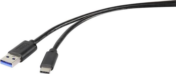 Produktbild: Renkforce USB-Kabel USB 3.2 Gen1 USB-A Stecker, USB-C&reg; Stecker 3.00m Schwarz RF-4535908
