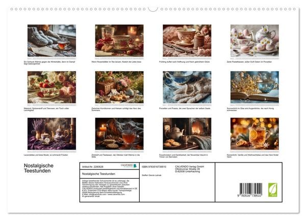 Produktbild: Nostalgische Teestunden (hochwertiger Premium Wandkalender 2026 DIN A2 quer), Kunstdruck in Hochglanz