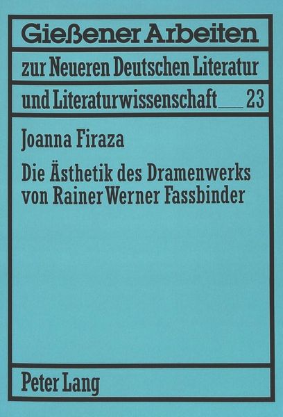 Produktbild: Die &Auml;sthetik des Dramenwerks von Rainer Werner Fassbinder