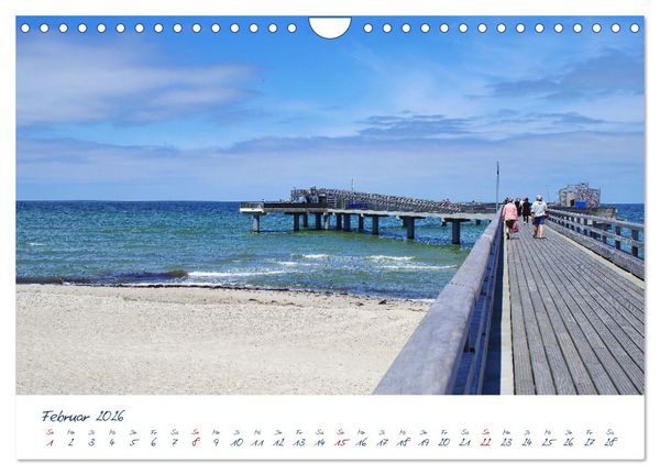 Produktbild: Seebr&uuml;cken an der Ostsee - Aufs Meer laufen und die frische Ostseebrise genie&szlig;en (Wandkalender 2026 DIN A4 quer), CALVENDO Monatskalender