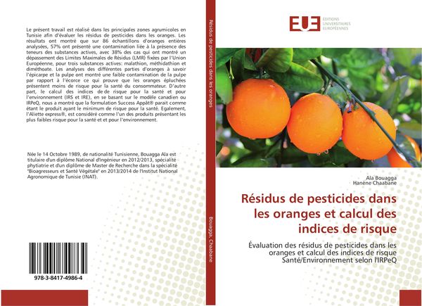 Produktbild: R&eacute;sidus de pesticides dans les oranges et calcul des indices de risque