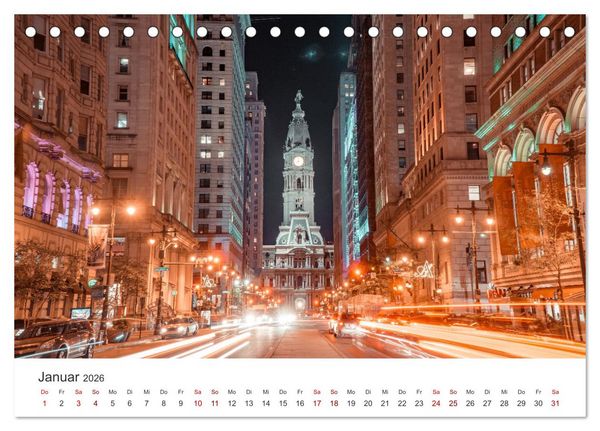 Produktbild: Philadelphia - The Birthplace of America (Tischkalender 2026 DIN A5 quer), CALVENDO Monatskalender