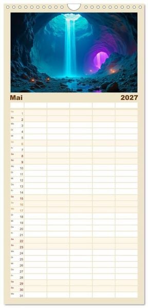 Produktbild: Familienplaner 2027 - Fabelhafte Orte &ndash; Landschaften aus M&auml;rchen und Sagen mit 5 Spalten (Wandkalender, 21 x 45 cm) CALVENDO