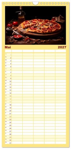 Produktbild: Familienplaner 2027 - Fastfood &Auml;sthetik mit 5 Spalten (Wandkalender, 21 x 45 cm) CALVENDO